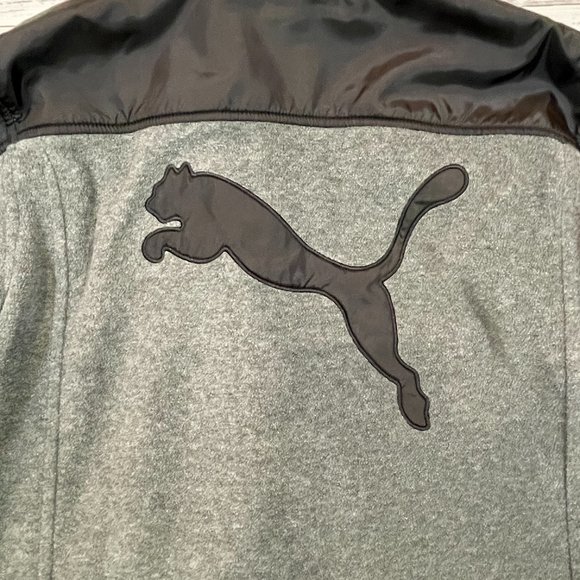 Boys Puma Fleece and Nylon Zip Front Jacket - Picture 3 of 9